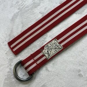 American Eagle Vintage Web Belt Red White Striped D Ring Preppy Casual Y2K
